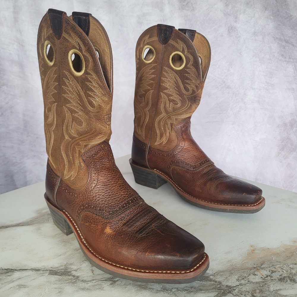 Ariat Men's Heritage Roughstock Western Cowboy Boots Size 10.5 D Brown